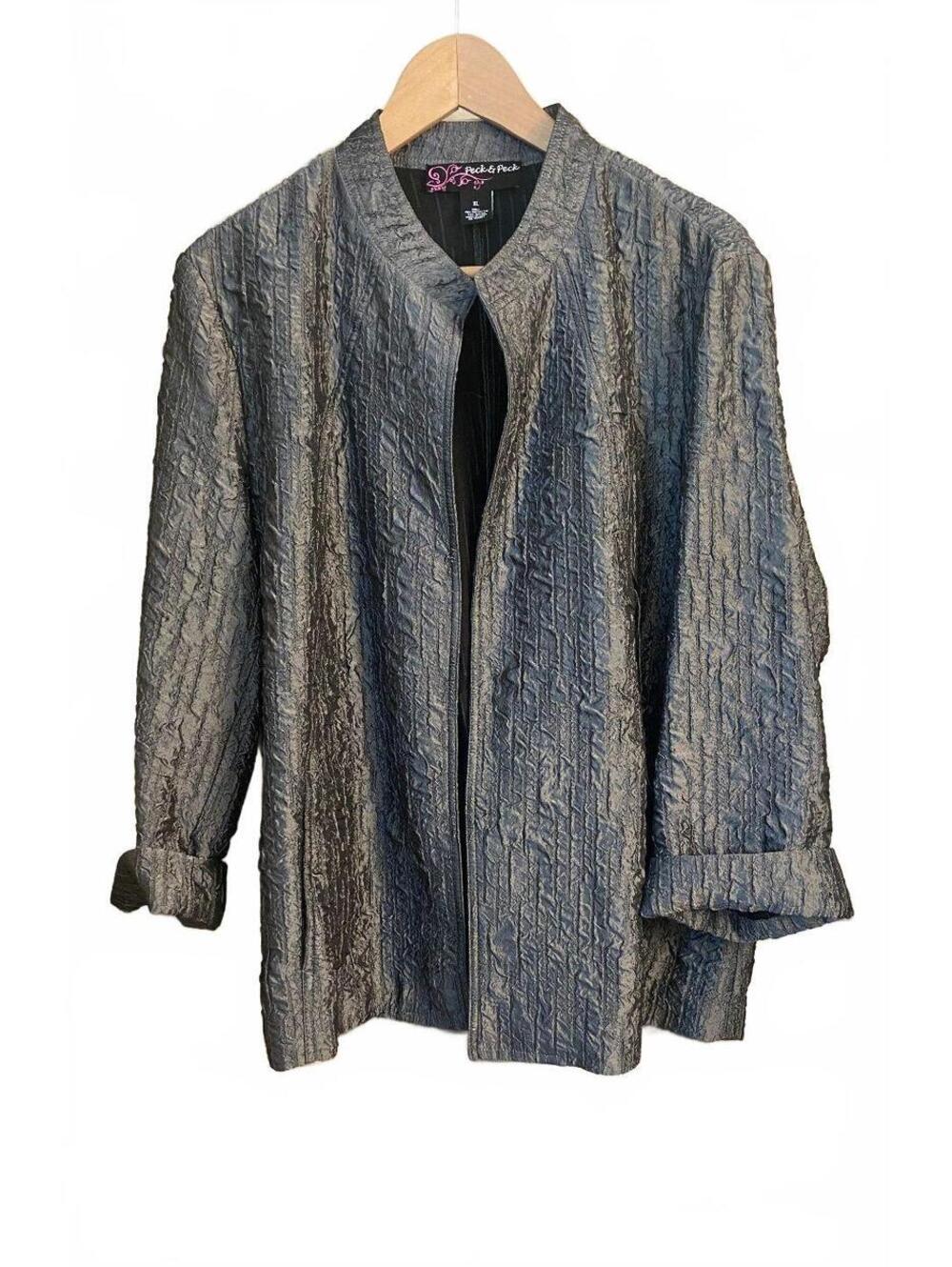 Peck & Peck Textured Gray Jacket XL